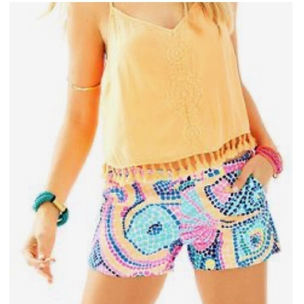 Lilly Pulitzer Adie Shorts Multi Tile Waves Size 2